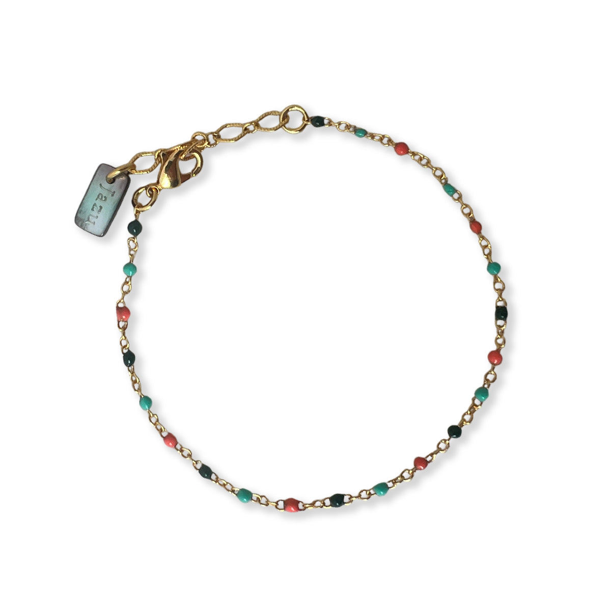Armband met kleine gekleurde bolletjes van emaille