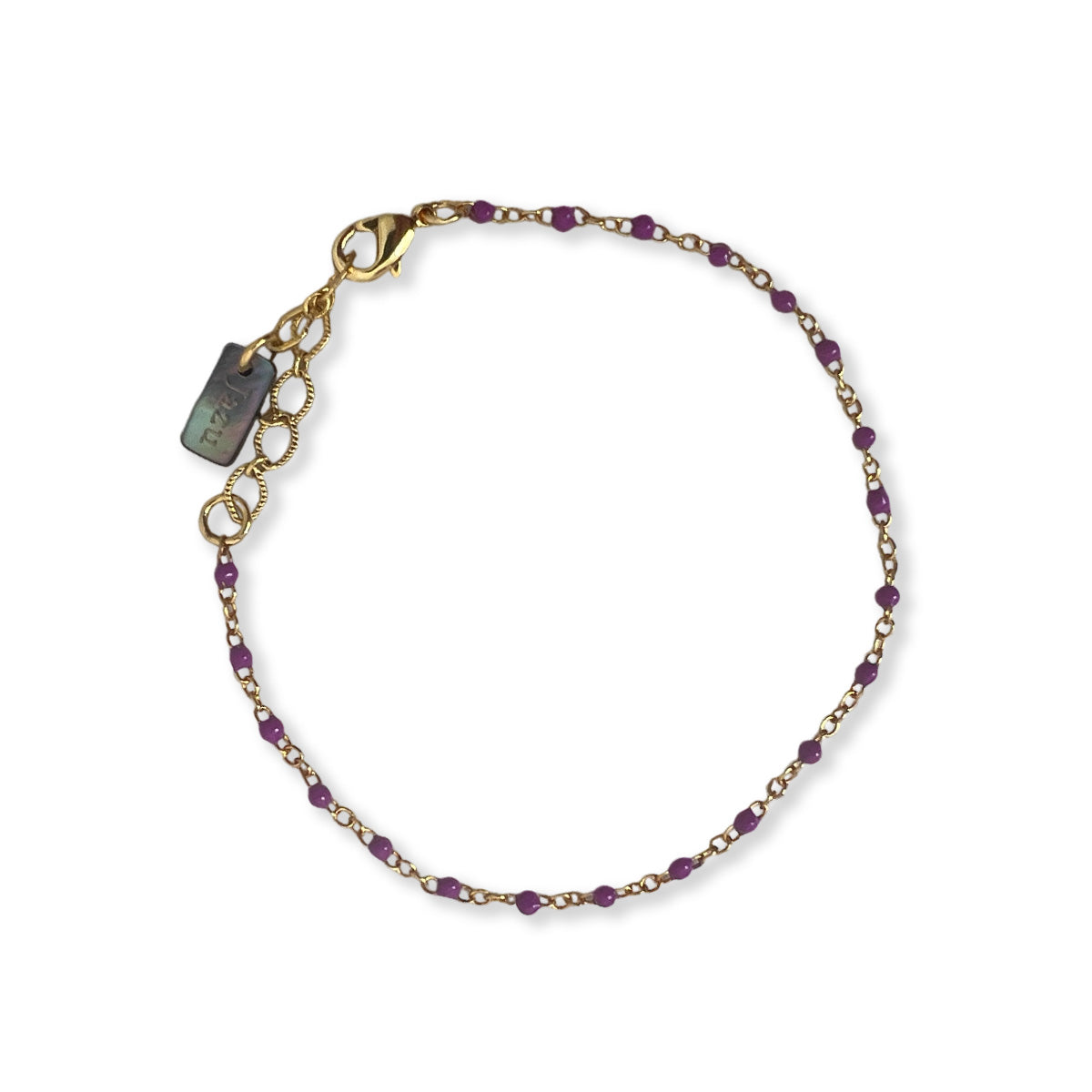 Armband met kleine gekleurde bolletjes van emaille