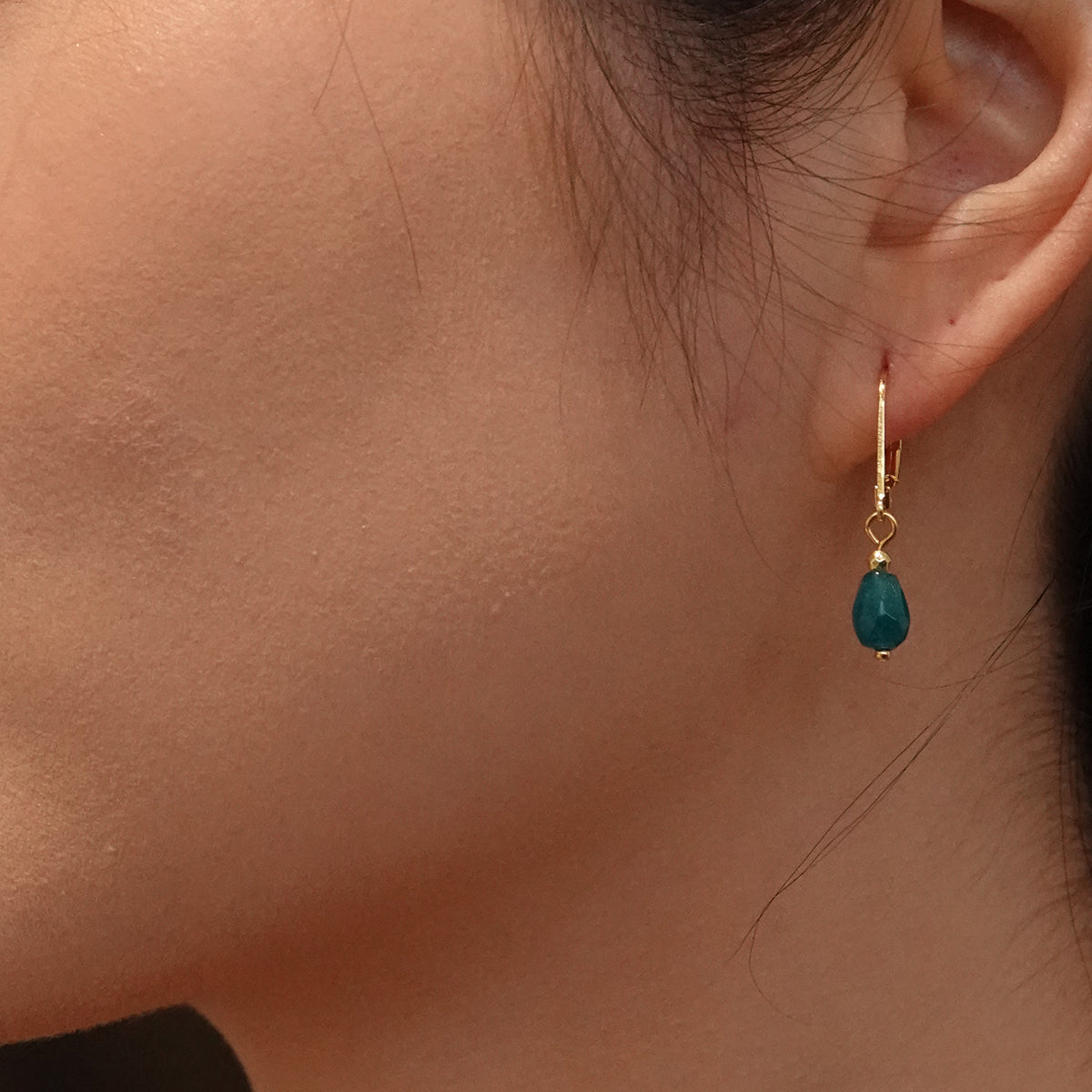 Oorbellen met druppel semi-precious stone