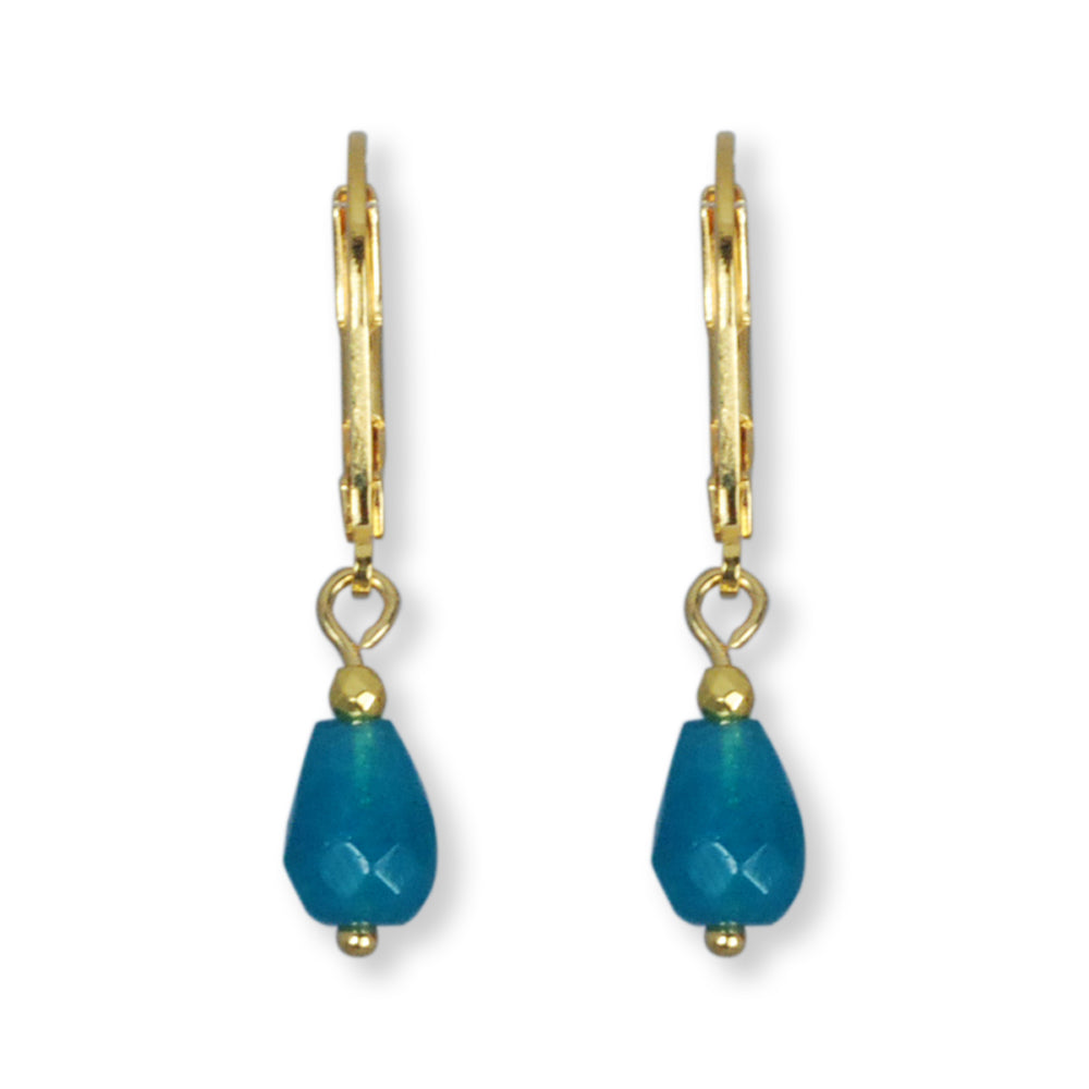 Oorbellen met druppel semi-precious stone