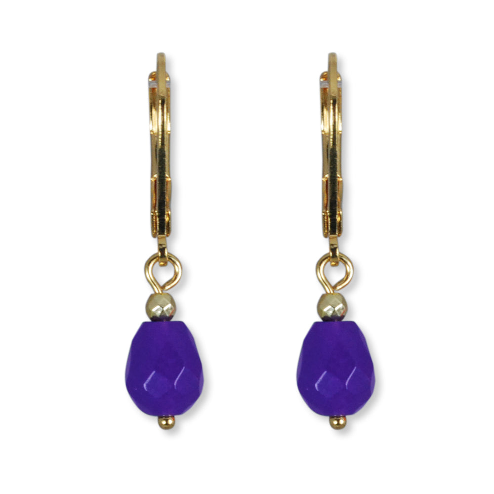Oorbellen met druppel semi-precious stone