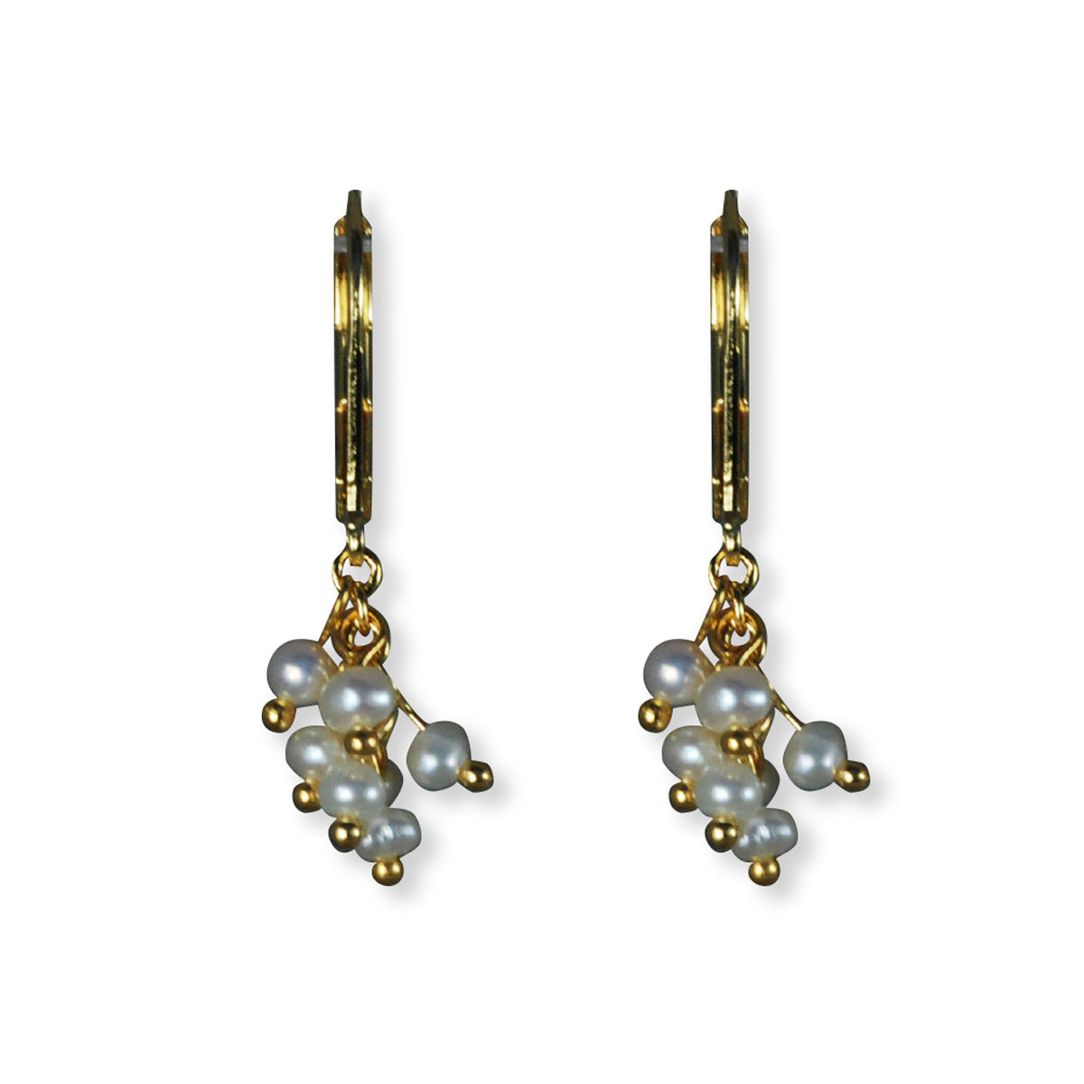 Oorbellen gold plated met halfedelstenen