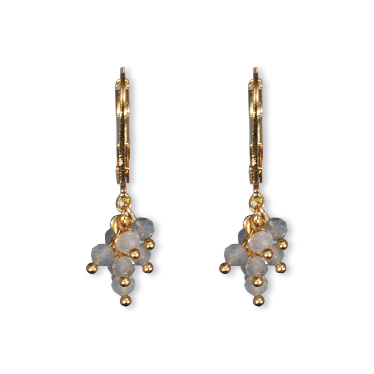 Oorbellen gold plated met halfedelstenen