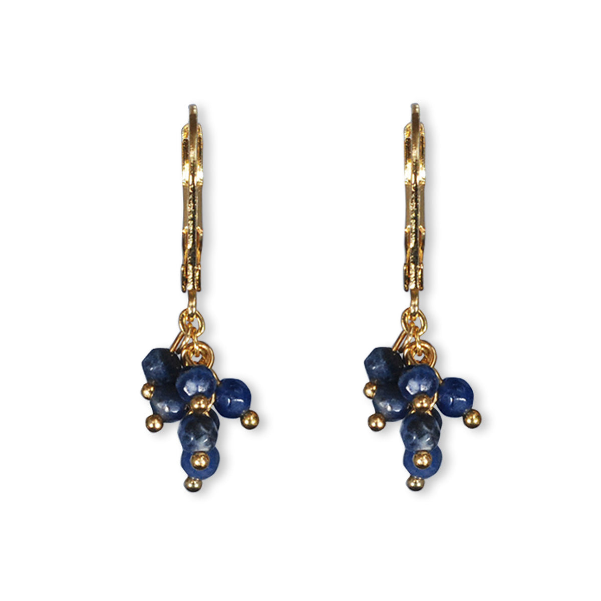 Oorbellen gold plated met halfedelstenen