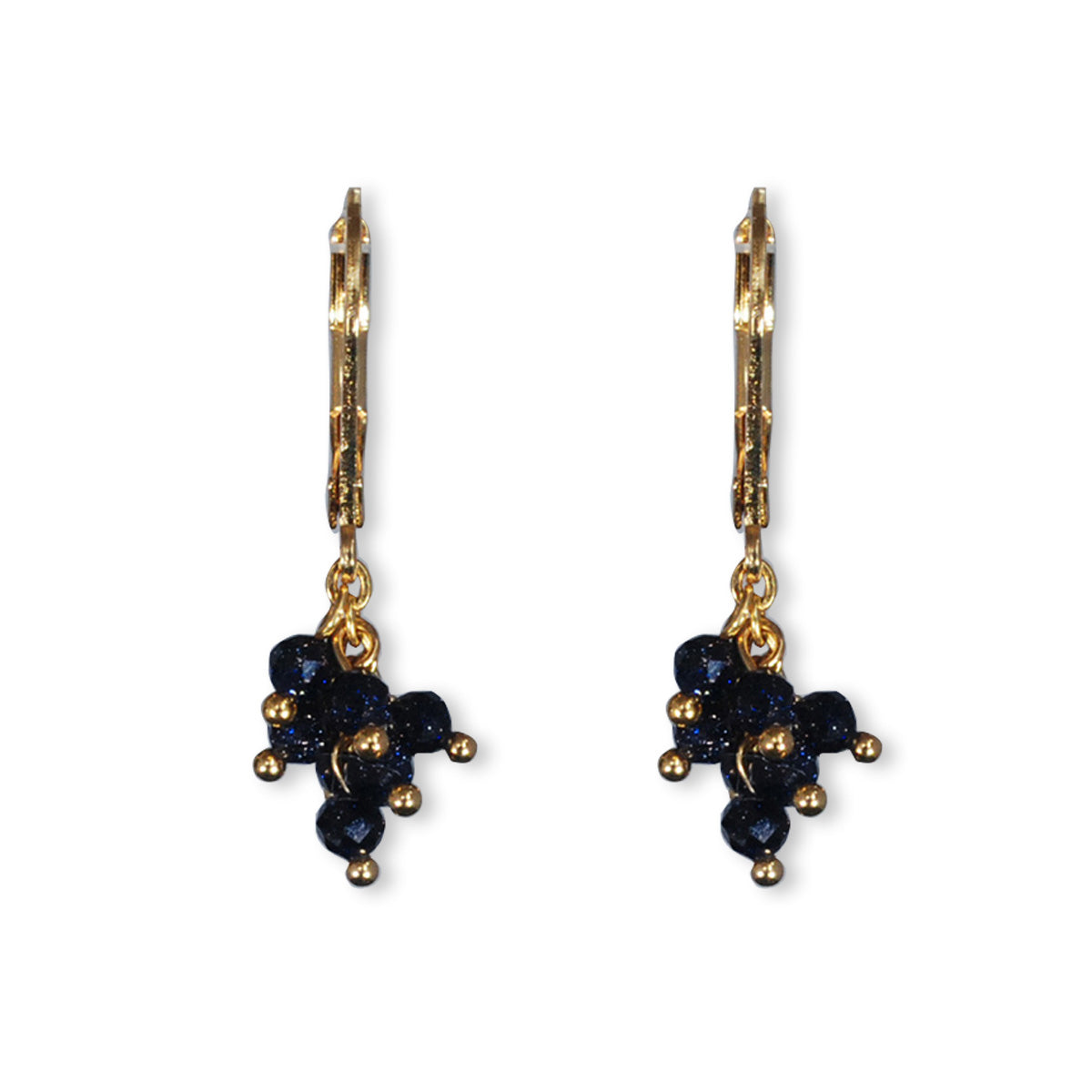 Oorbellen gold plated met halfedelstenen