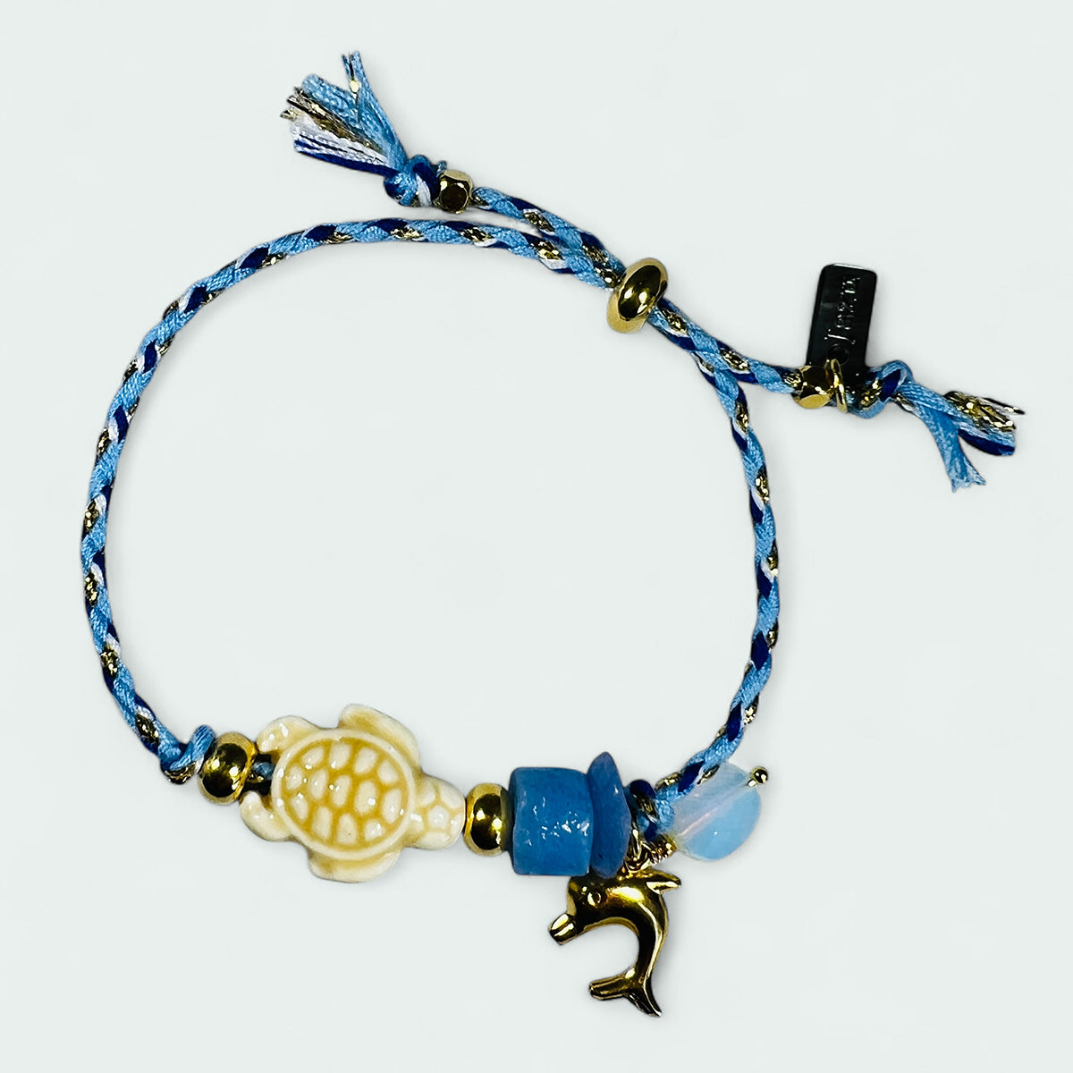 Kleurrijk armbandje met keramiek schildpad