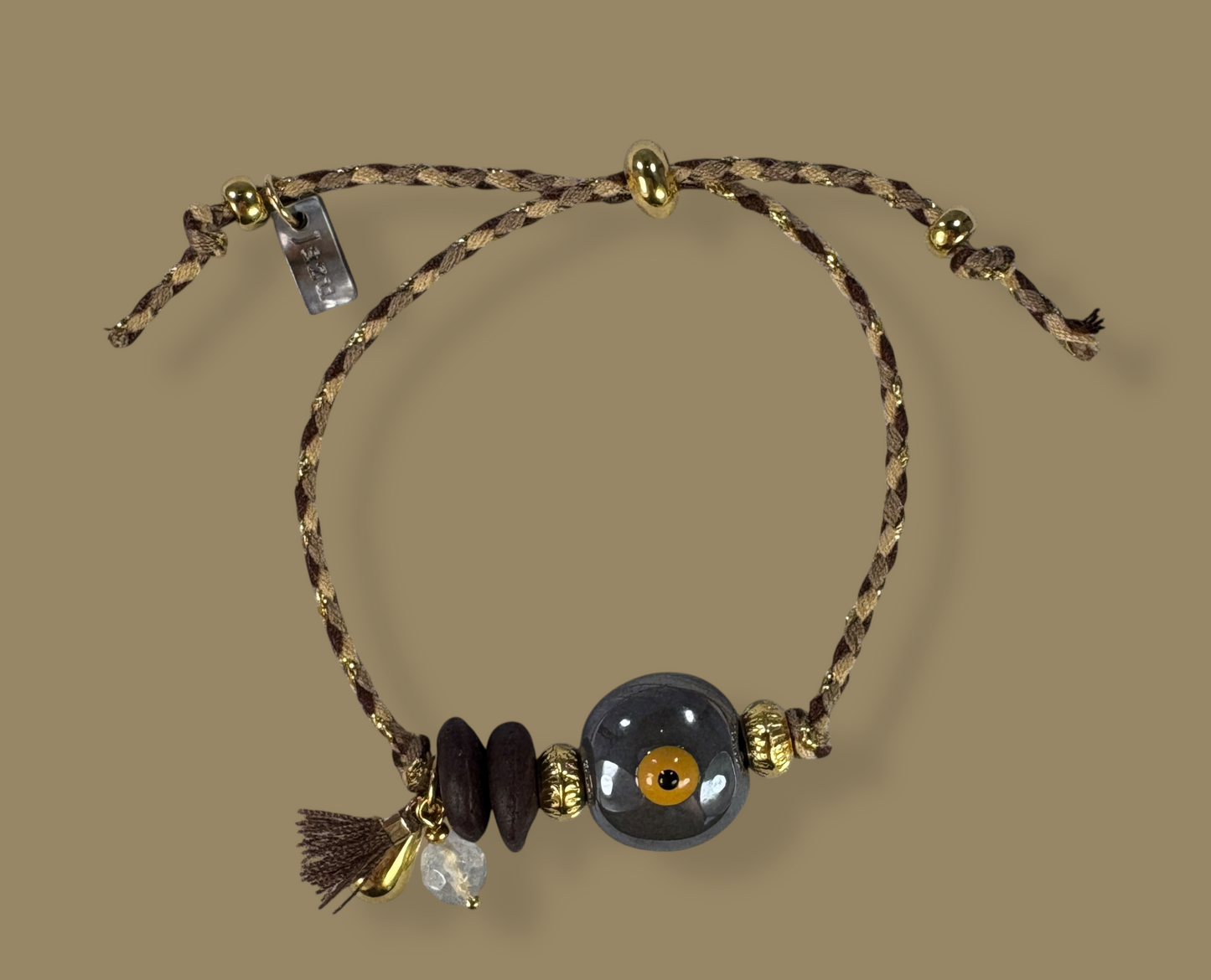 Kleurrijk armbandje met keramieke evil eye