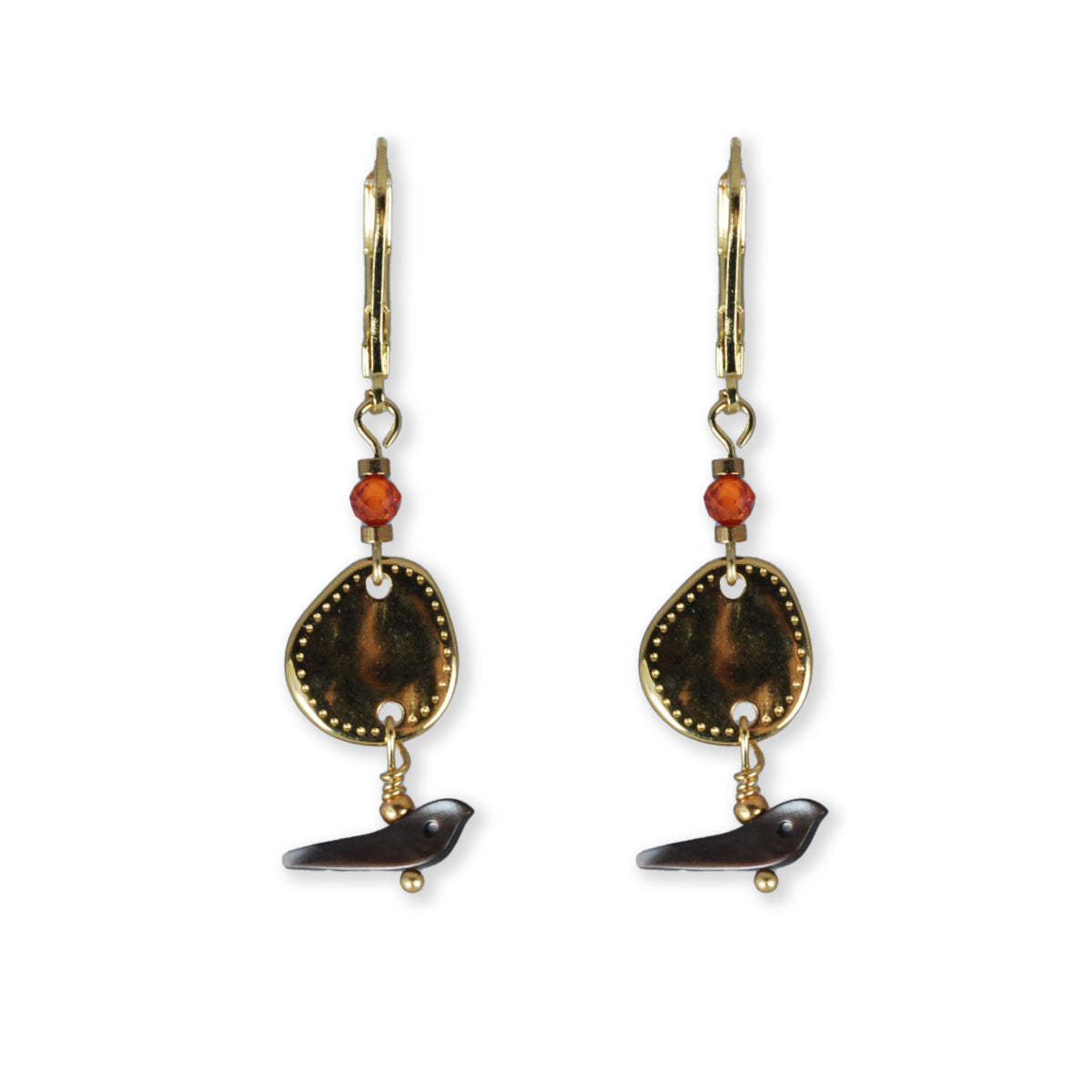 Nona oorbellen met variërende elementen, semi-precious wit
