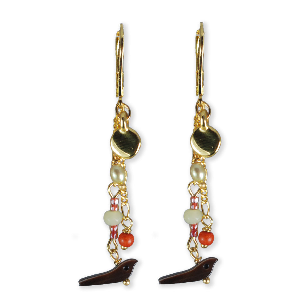 Nona oorbellen met semi-precious stones wit