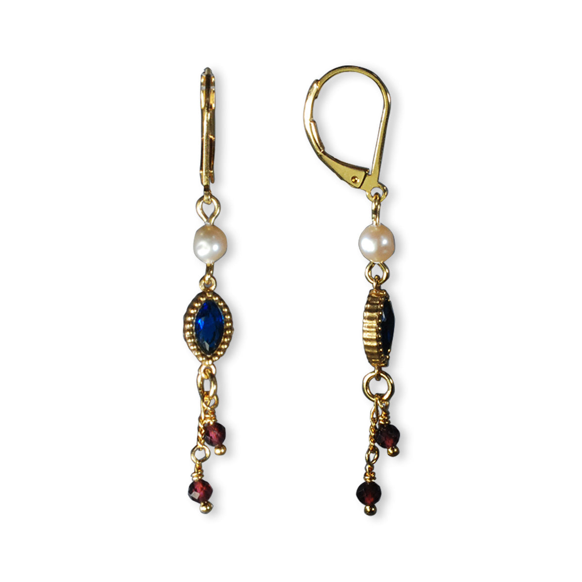 Nona oorbellen met semi-precious steentjes