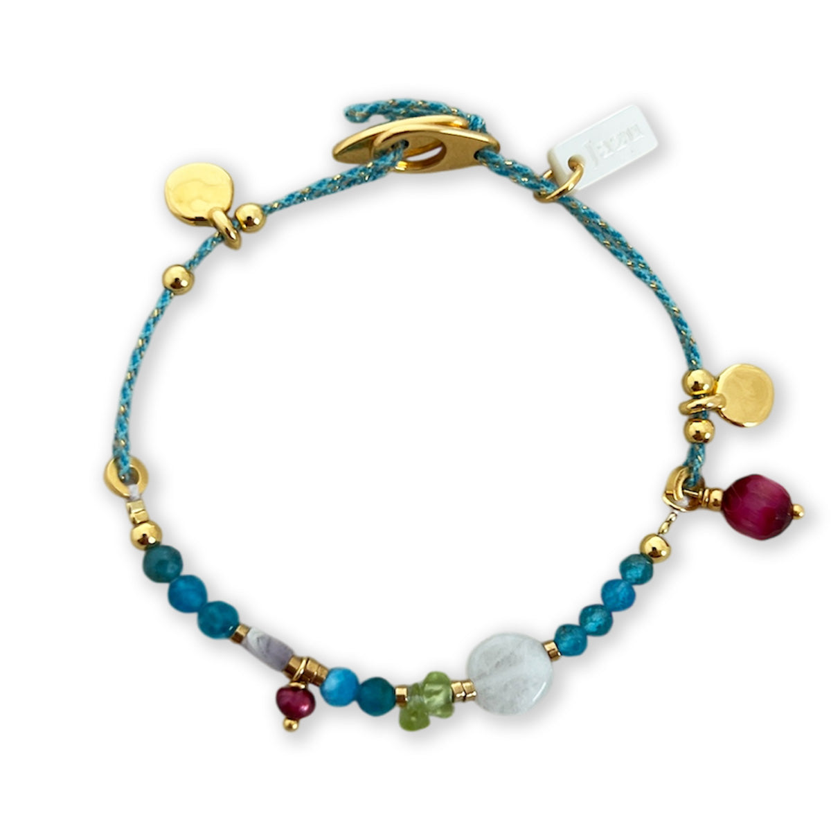 Nona, armbandje semi-precious stones Grijs