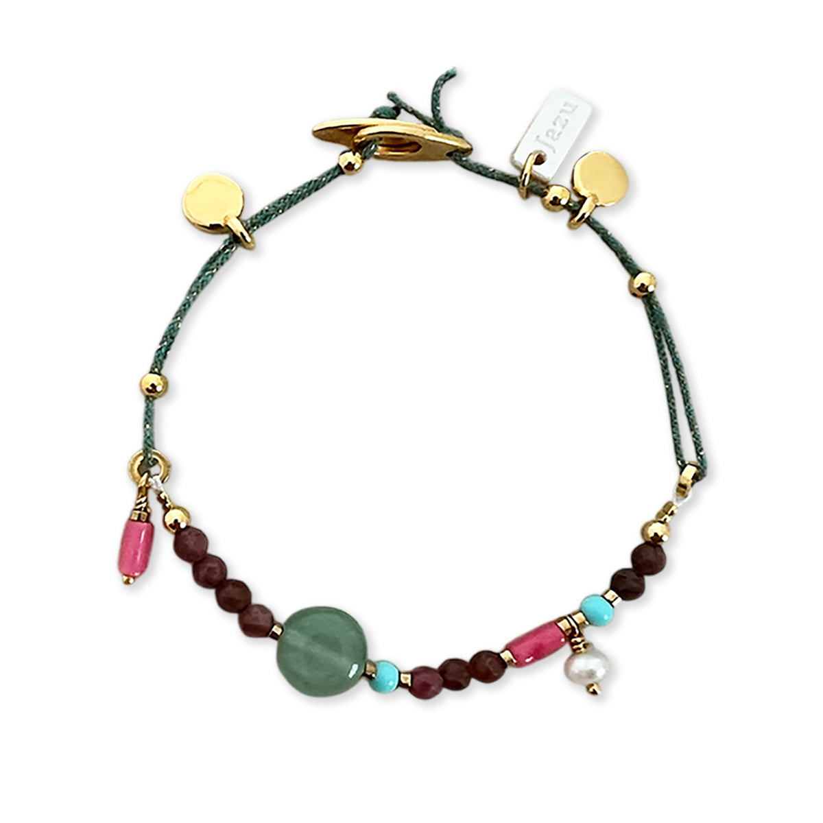 Nona, armbandje semi-precious stones Grijs