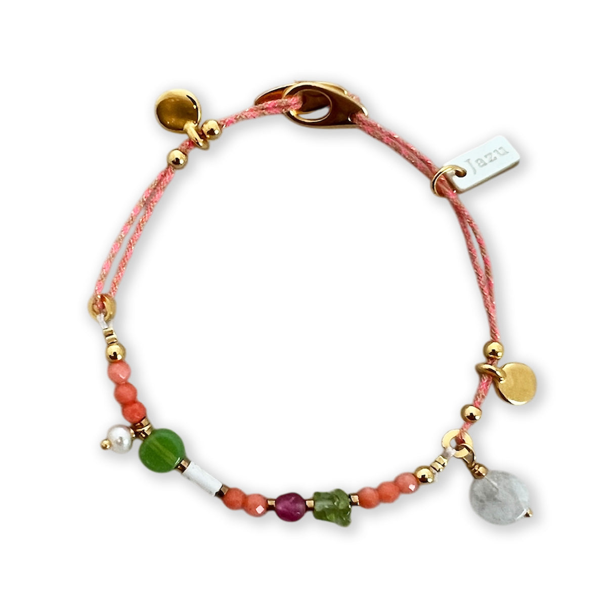 Nona, armbandje semi-precious stones Grijs