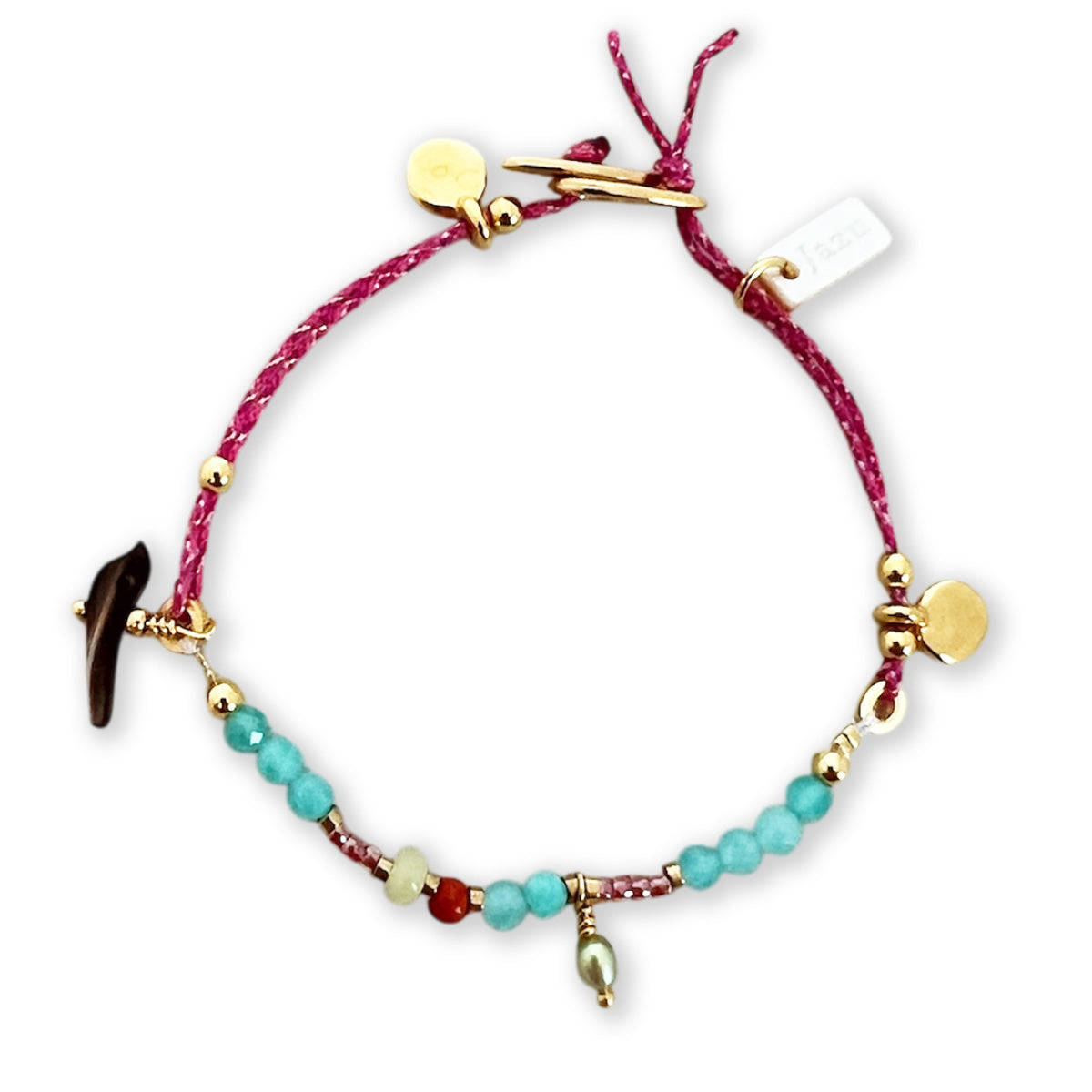 Nona, armbandje semi-precious stones Grijs