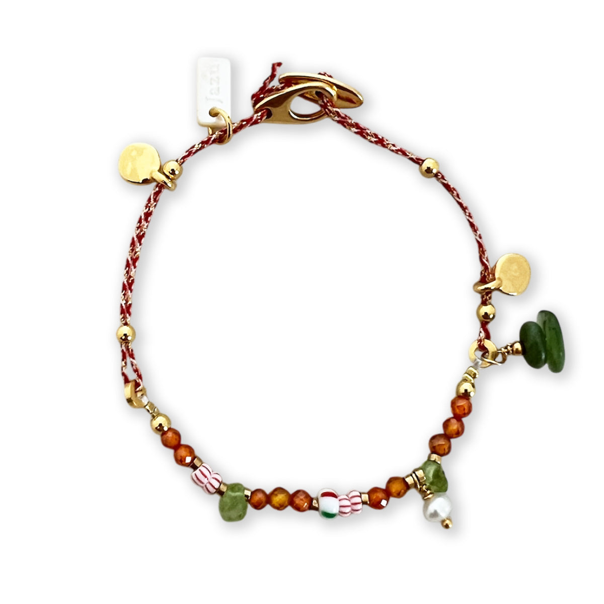Nona, armbandje semi-precious stones Grijs