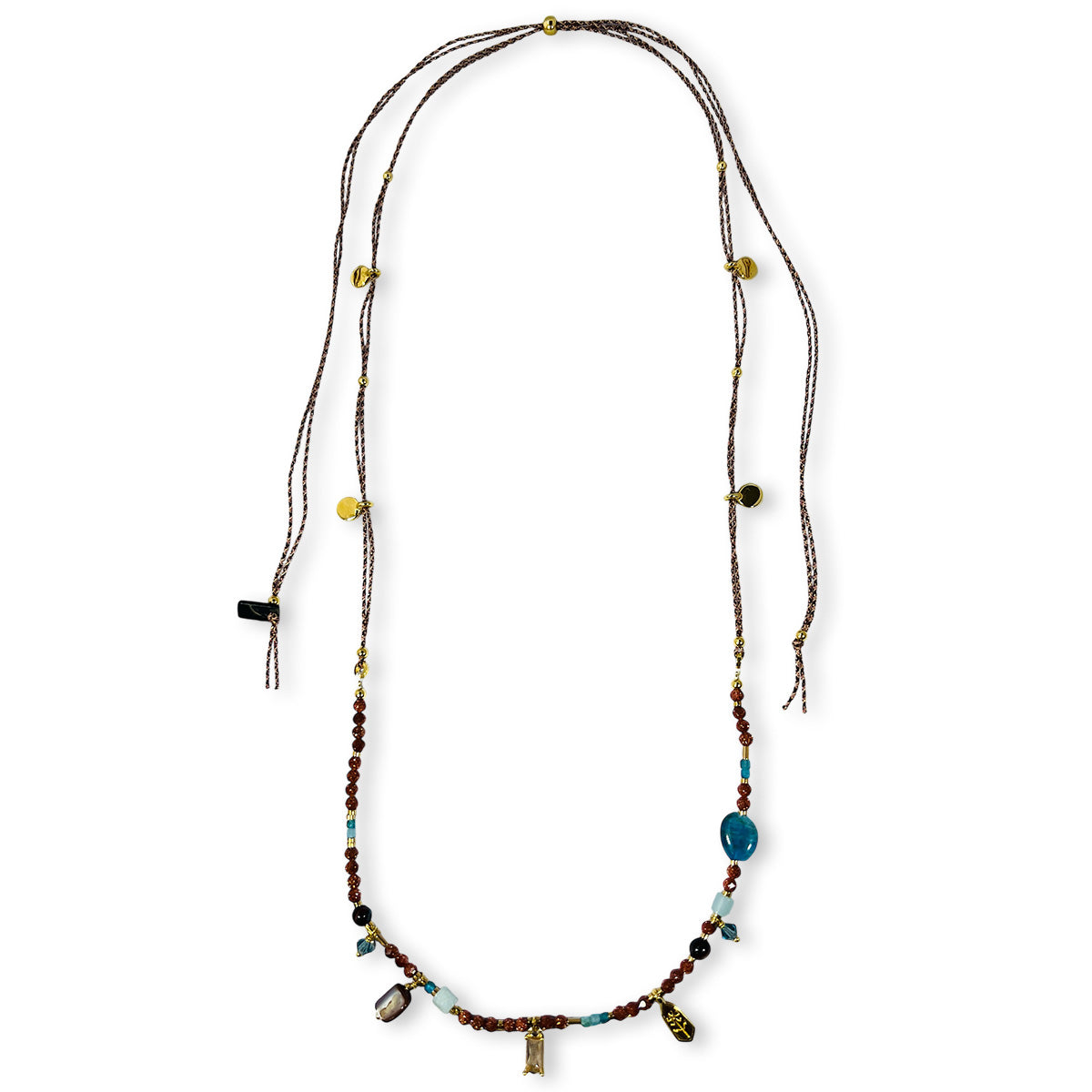 Nona ketting met semi-precious stones en kleine charms