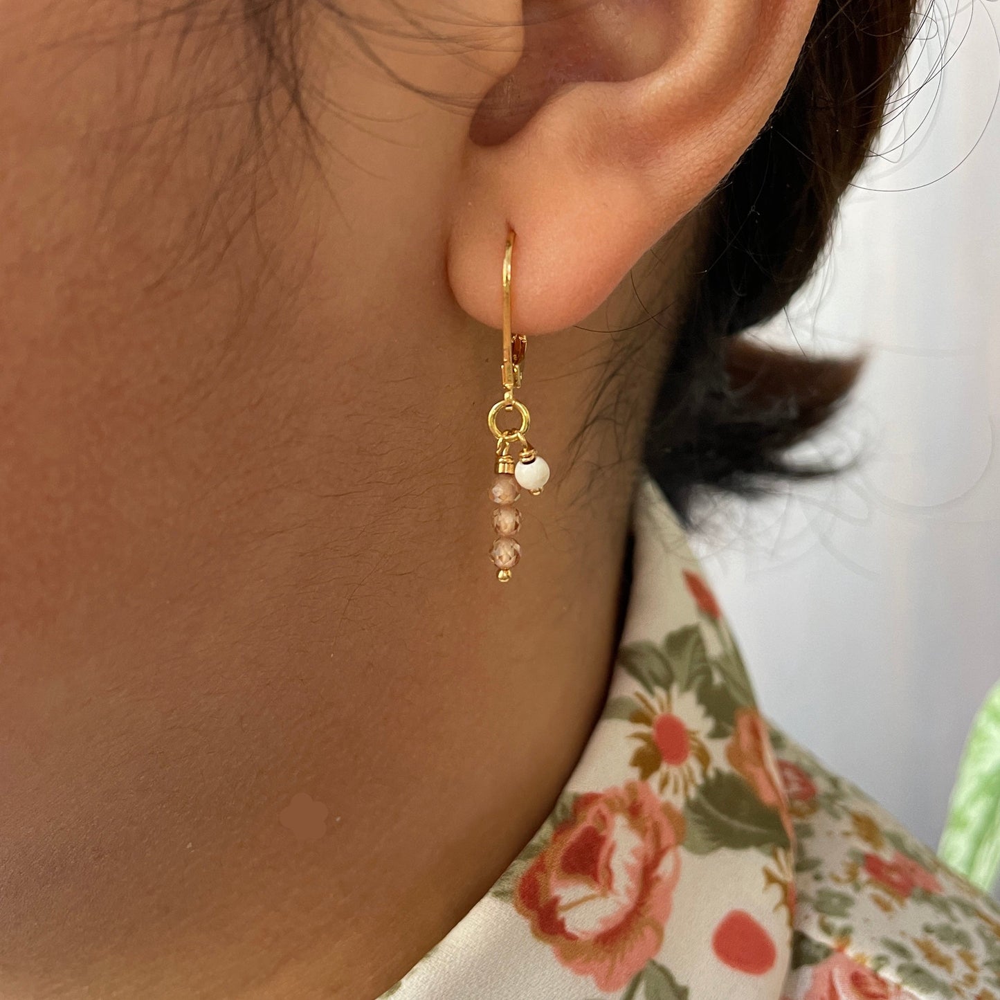 Nona oorbellen met semi-precious stones