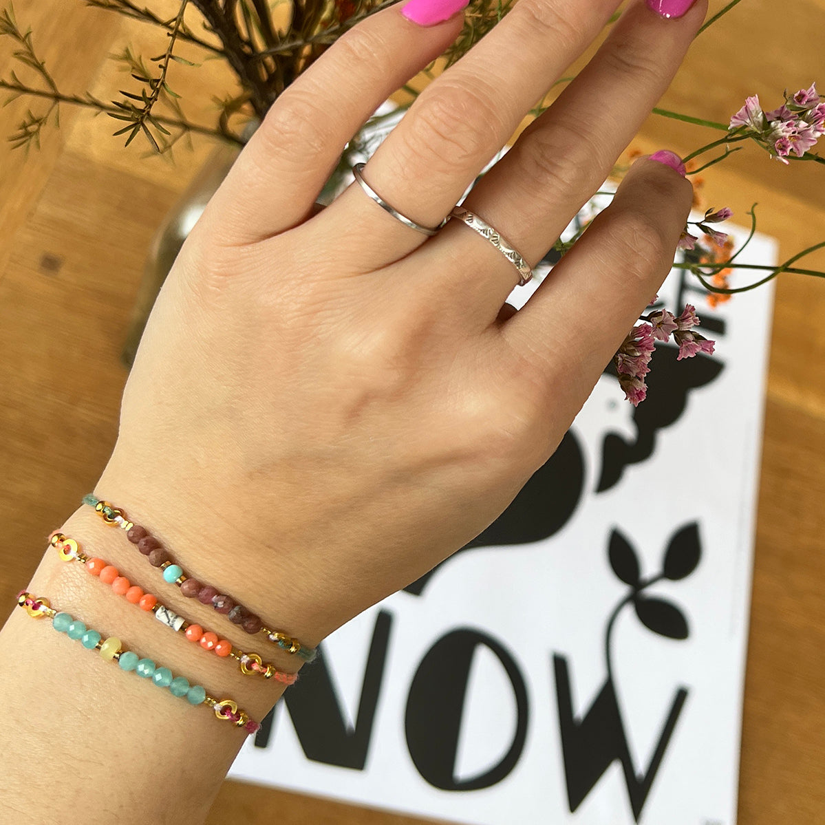Nona armbandje met semi-precious stones