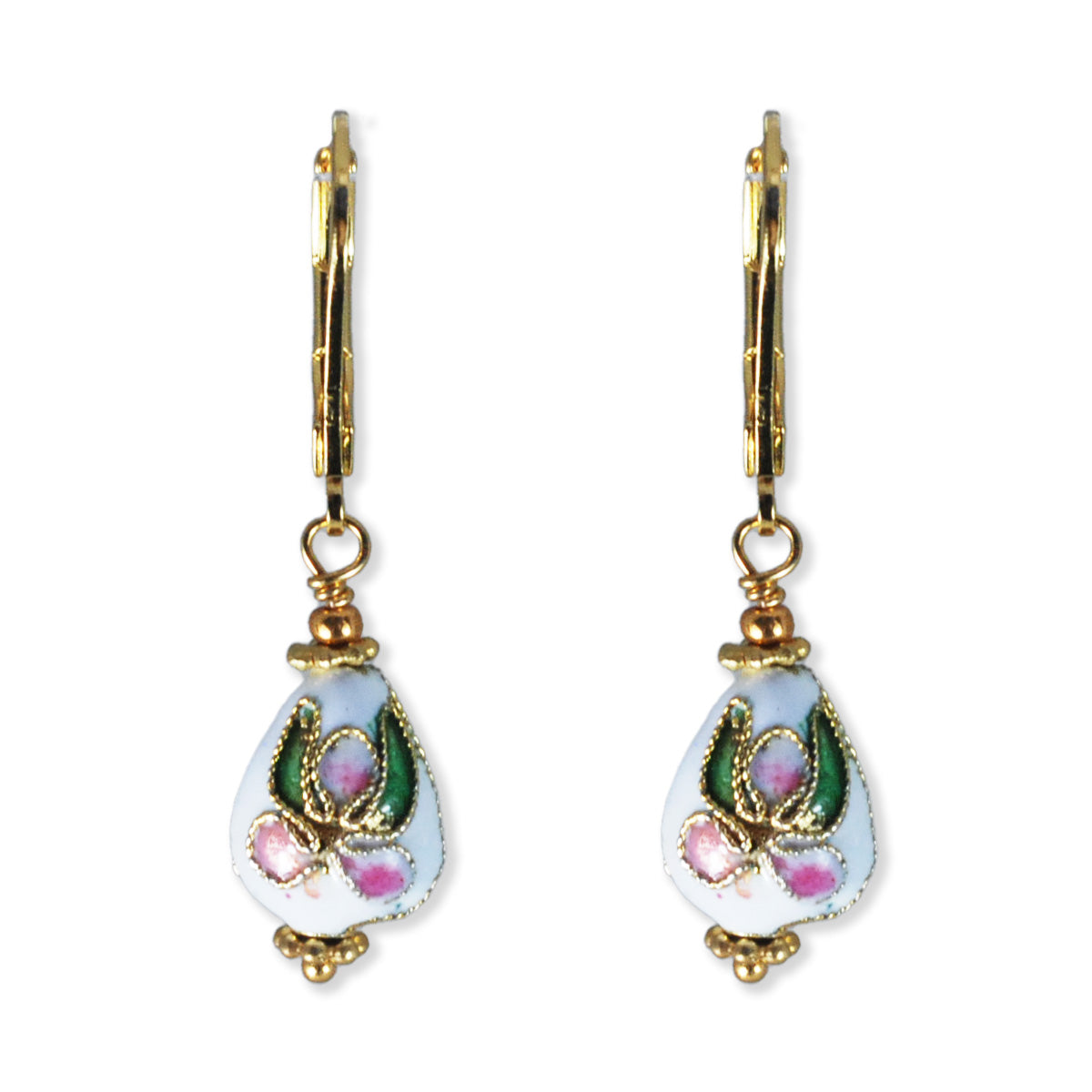 Oorbellen met geëmailleerde hangers blauw
