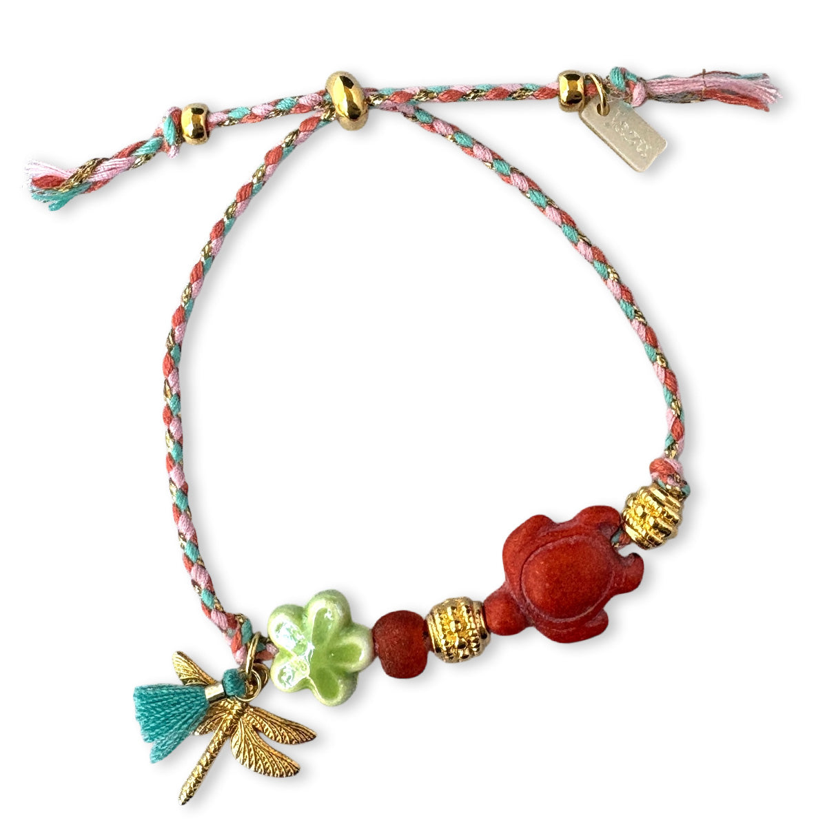 Unieke, handgemaakte armbandjes met keramieke schildpad