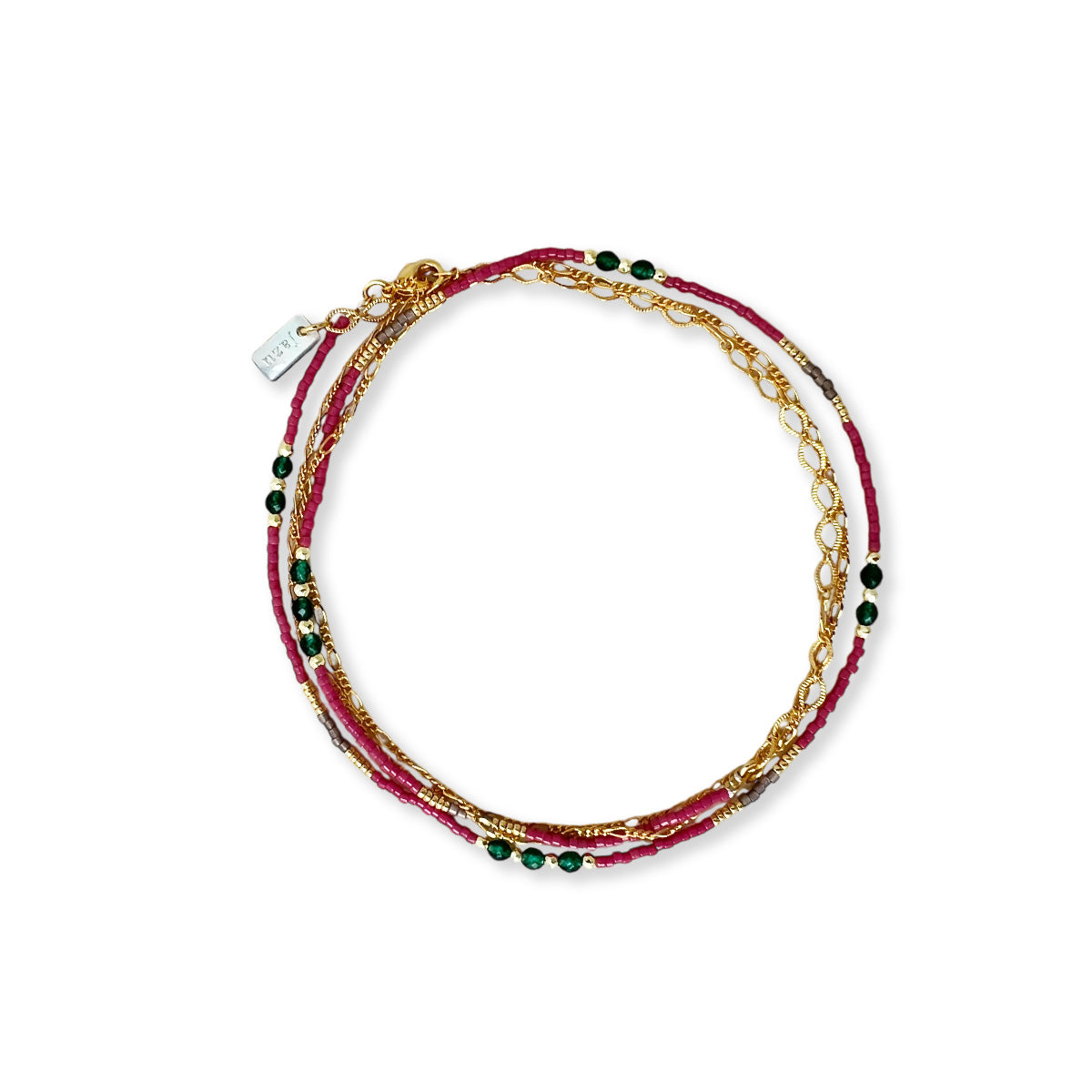 Armbandje of ketting met kleine kraaltje en half edelsteentjes