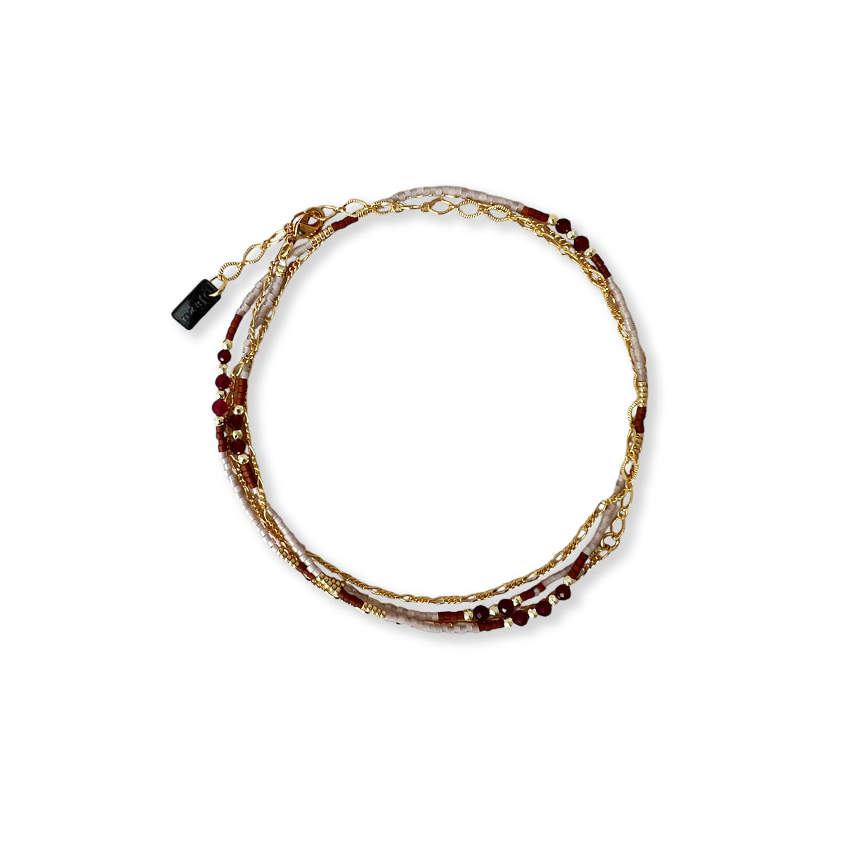 Armbandje of ketting met kleine kraaltje en half edelsteentjes
