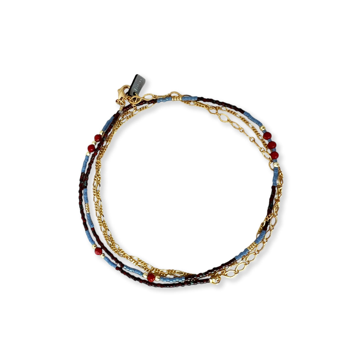 Armbandje of ketting met kleine kraaltje en half edelsteentjes