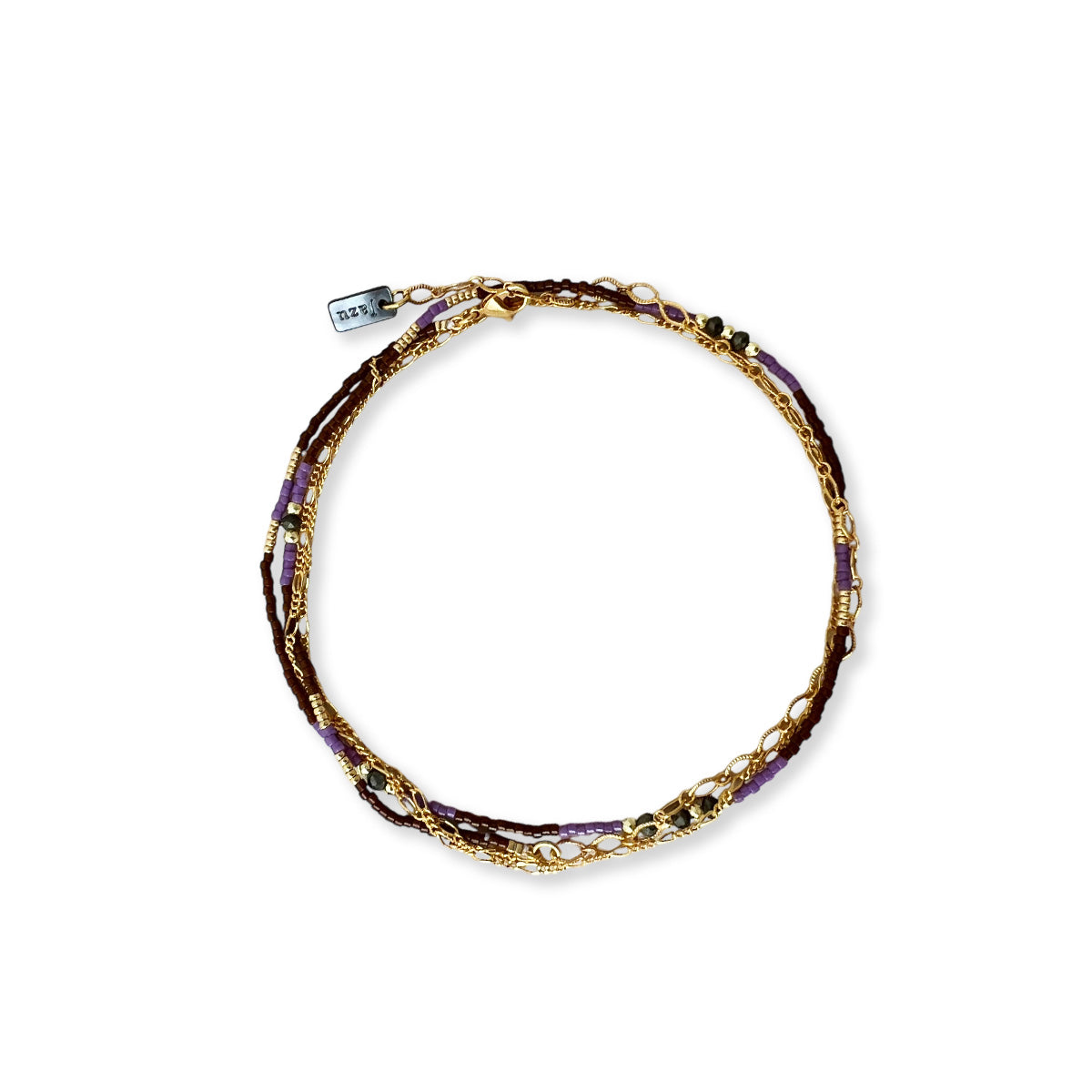 Armbandje of ketting met kleine kraaltje en half edelsteentjes