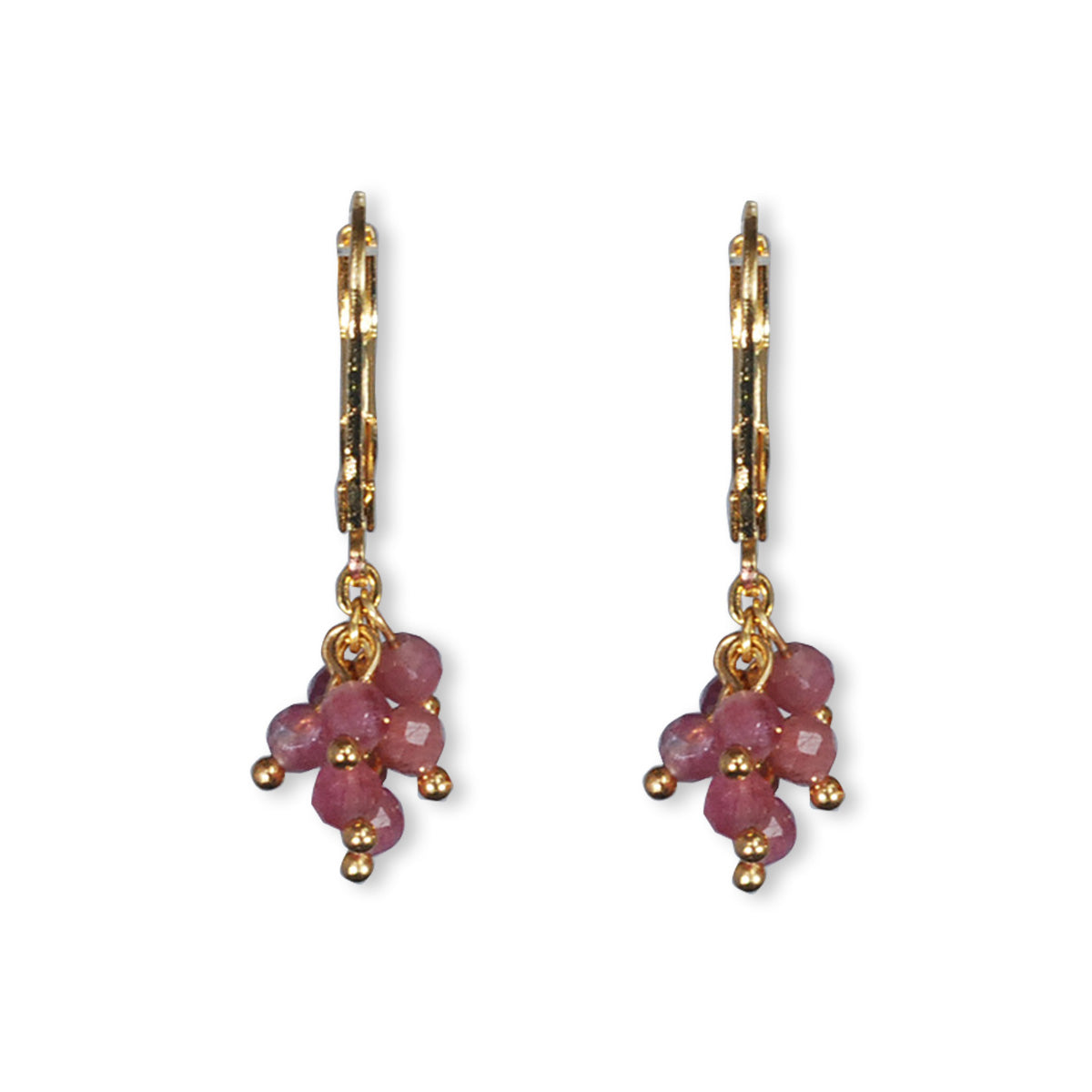 Oorbellen gold plated met halfedelstenen