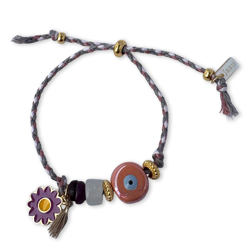 Kleurrijk armbandje met keramieke evil eye