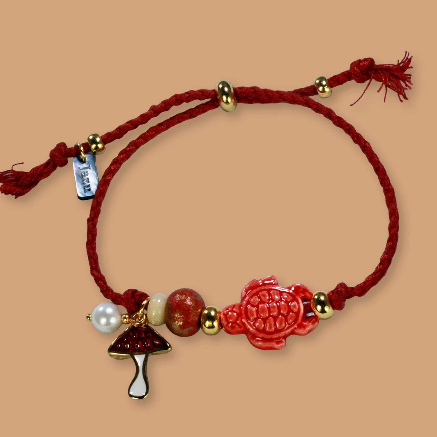 Unieke, handgemaakte armbandjes met keramieke schildpad