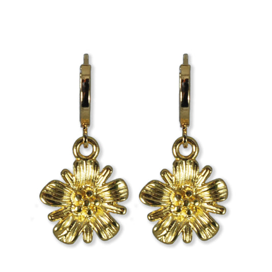 Ella Oorbellen, goldplated met charm 25-30 mm