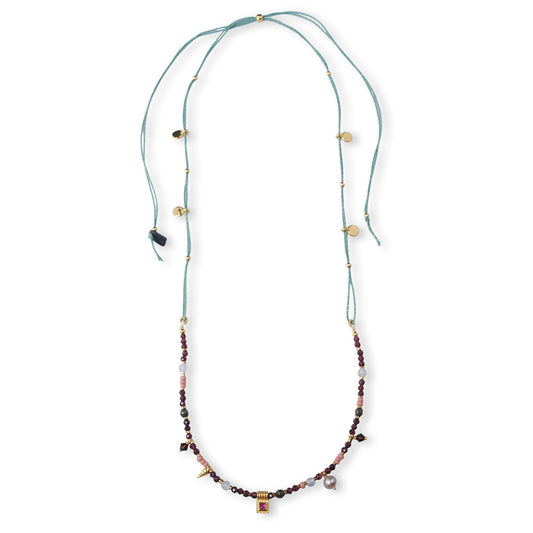 Nona ketting met semi-precious stones en kleine charms