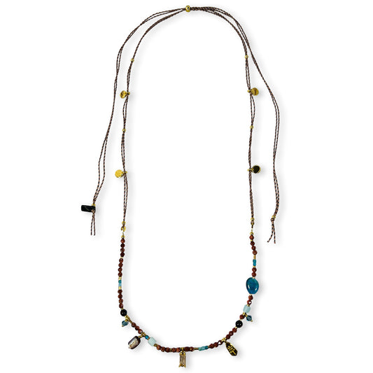 Nona ketting met semi-precious stones en kleine charms