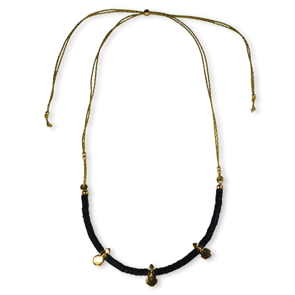 Nona necklace with semi-precious stones and small charms fuchsia/blue