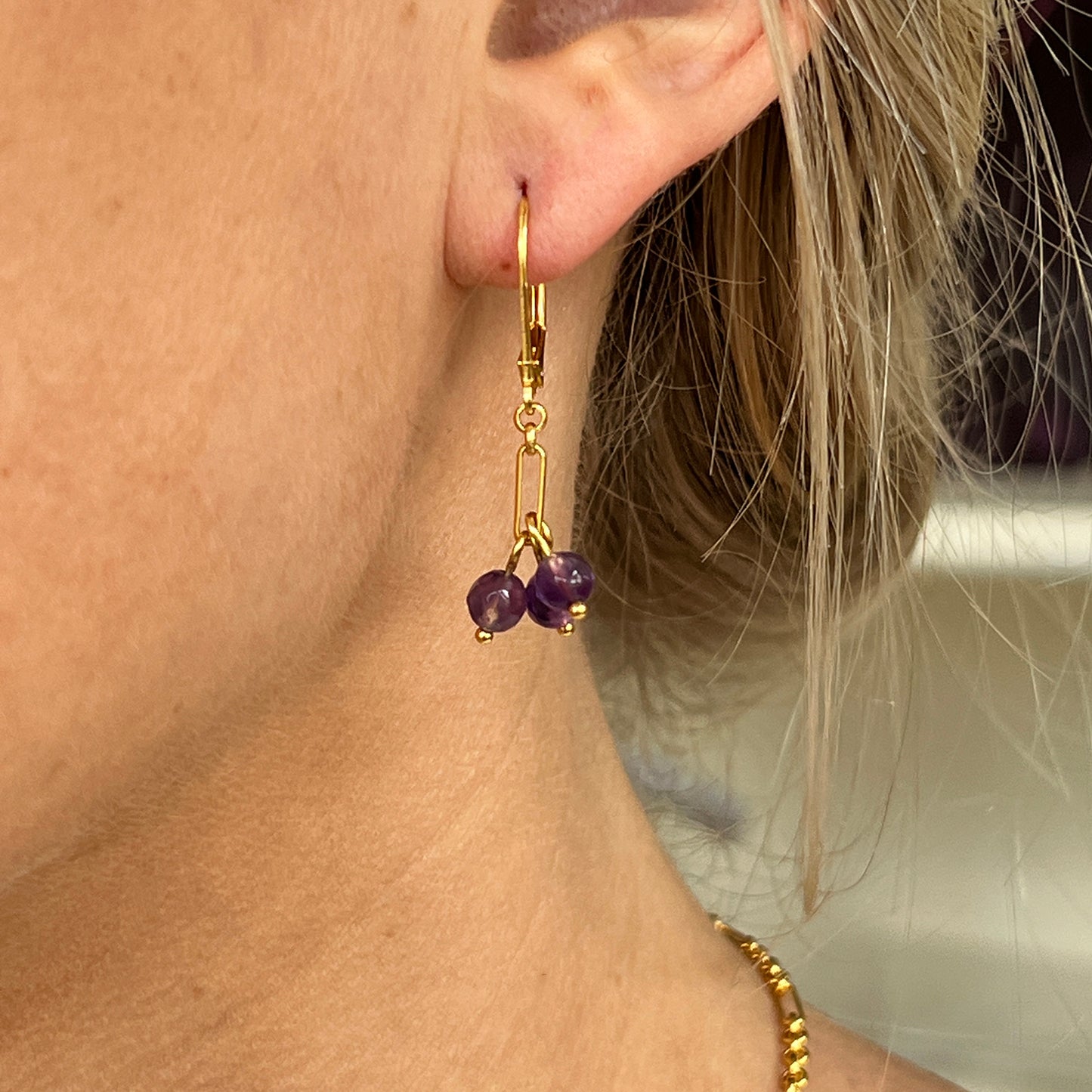 Nona earrings with semi-precious stones